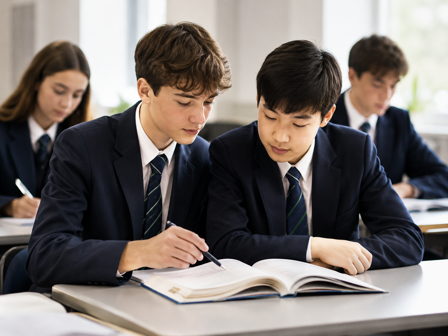 İngiltere GCSE eğitimi alan lise öğrencileri