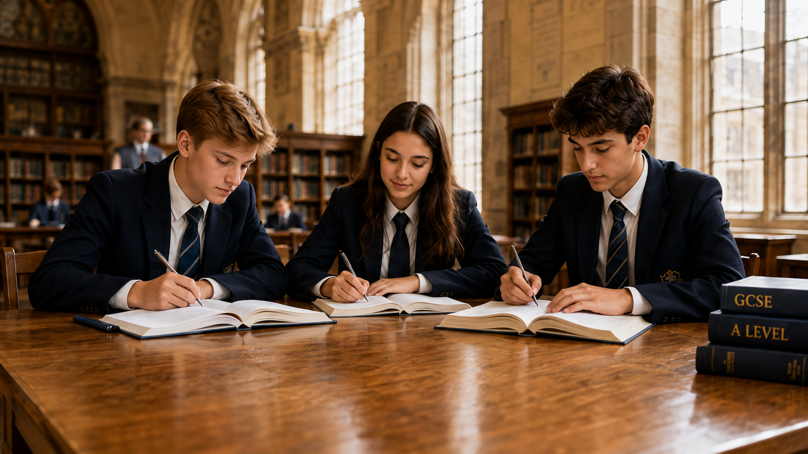 İngiltere'de GCSE ve A Level eğitimi alan lise öğrencileri