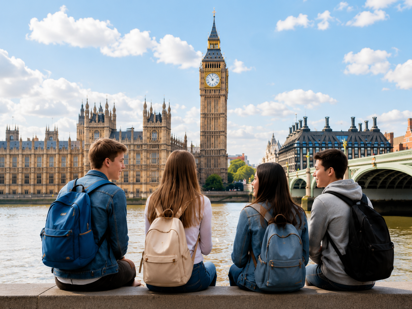 İngiltere Londra yaz okulunda eğitim alan uluslararası öğrenciler